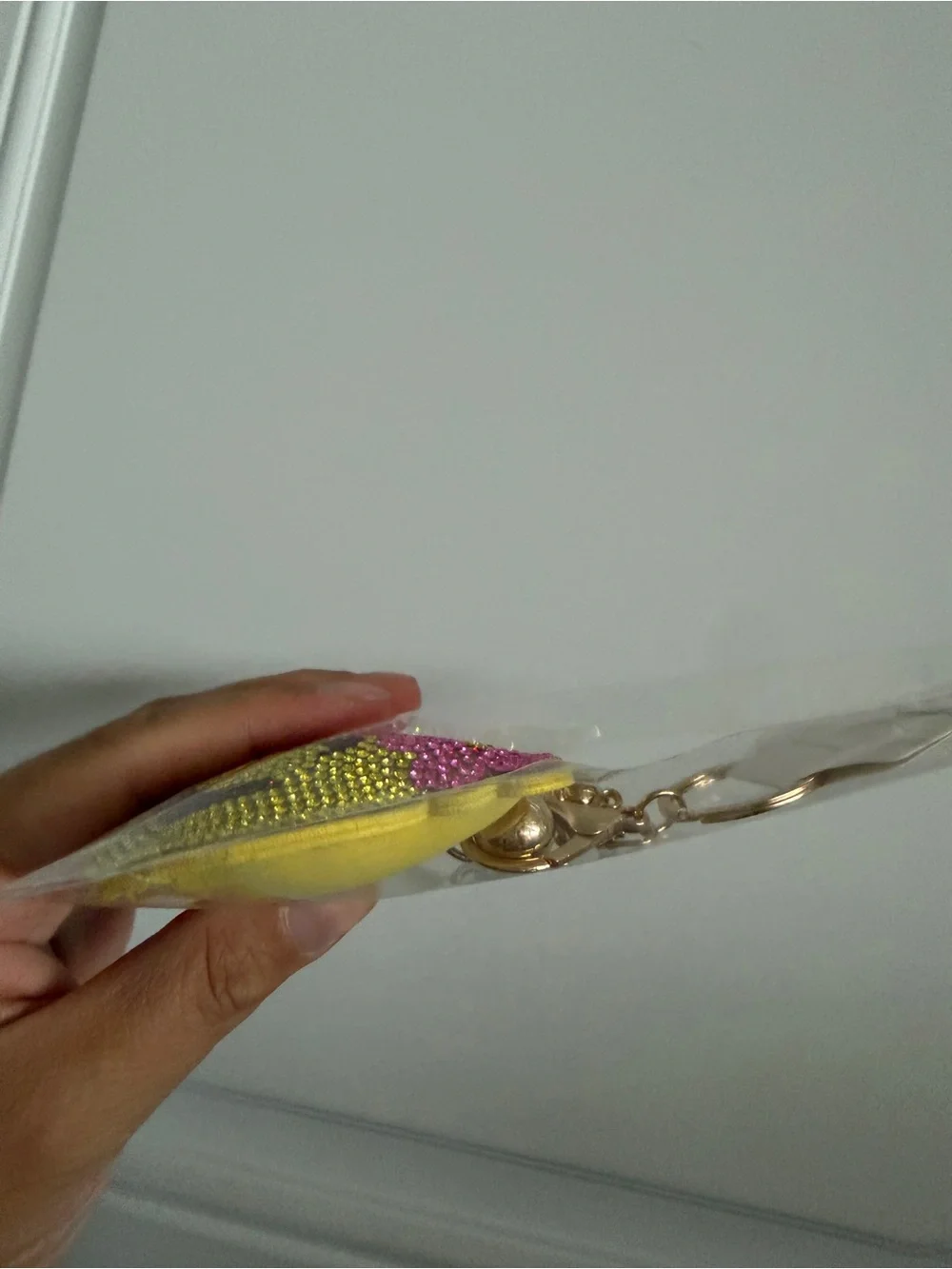 Yellow Smiley Flower Crystal Keychain/ Bag charm NWT